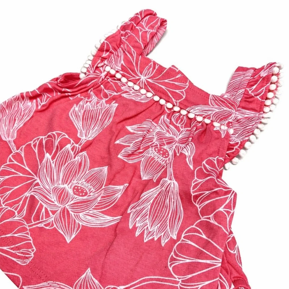 Carter’s Baby Girl Pink Floral 2-Piece Outfit Ruffle Top Bloomers 3M NWT